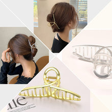 将图片加载到图库查看器，Hair Claw Clips for Women - Big Large Gold Metal Claw Hair Clips Accessories for Girls French Design Fashion Strong Hold Jumbo Jaw Banana Clamps for Thick Long Curly Half Bun Hair Adult Lady (4, Matel Gold) - Ivyu Beauty
