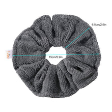 将图片加载到图库查看器，Ivyu Microfiber Hair Drying Scrunchies Towels Fiber - Buns Large Big Scrunchie for Curl Hair for Bed Pool Shower Warp Wet Hair Drying Product Absorbent Fast Terry Cloth Scrunchy For Women Girls Gray - Ivyu Beauty
