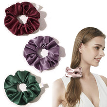 Load image into Gallery viewer, Scrunchies Hair Ties Silk Scrunchie for Girls Women Cute Hairties For Thick Curl Fine Hair No Crease Hair Accessories Soft Ropes Ponytail Holder No Hurt Your Hair (Burgundy Purple Pink Green) - Ivyu Beauty
