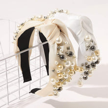 Load image into Gallery viewer, Ivyu Headbands for Women Head Bands -3 Knotted Pearl Headband Diademas Para Mujer De Moda Hair Accessories Hairbands for Girls No Slip Fashion Cute Top Knot Headband Gift for Women White Gray Beige - Ivyu Beauty
