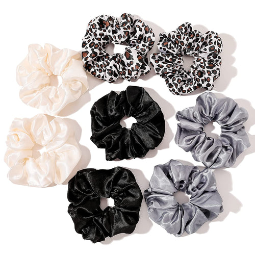 Scrunchies Hair Ties for Girls Women Elastics Bands Ponytail Holder Pack of Neutral Hair Accessories Big Large Scrunchie Cute Hairties for Thick Hair - Ivyu Beauty