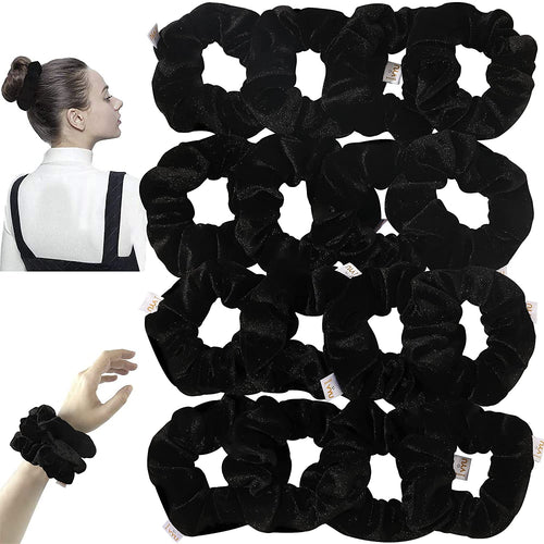 Velvet Scrunchies Hair Ties Women - Ivyu16 Pack Large Black Cute Scrunchy Vsco Girl Stuff Scrunchie Holder Gift for Women Hair Ties Elastic Bands - Ivyu Beauty