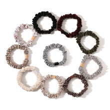 将图片加载到图库查看器，Hair Ties Silk Satin Scrunchies - Small Mini Thin Elestics Ponytail Holder Hair Bands Skinny Scrunchy For Thick Curl Hair No Crease Hair Ties Soft Accessories No Hurt Your Hair for Women and Girls - Ivyu Beauty
