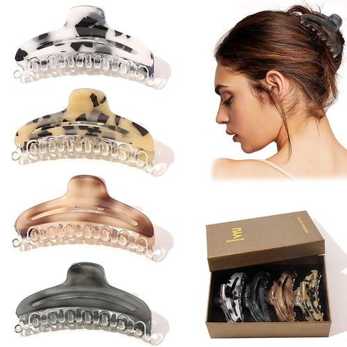 Ivyu Hair Claw Clips For Women - Tortoise Banana Jaw Clips for Girls Leopard Cheetah Print Accessories - Ivyu Beauty