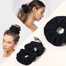 将图片加载到图库查看器，Ivyu Microfiber Hair Drying Scrunchies Towel Fiber - Buns Large Big Jumbo Black Scrunchie for Curl Hair for Shower Warp Wet Hair Anti Frizz Hair Products Absorbent Fast Sleep Scrunchy For Women Girls - Ivyu Beauty
