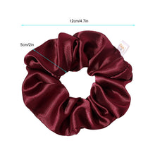 Load image into Gallery viewer, Scrunchies Hair Ties Silk Scrunchie for Girls Women Cute Hairties For Thick Curl Fine Hair No Crease Hair Accessories Soft Ropes Ponytail Holder No Hurt Your Hair (Burgundy Purple Pink Green) - Ivyu Beauty
