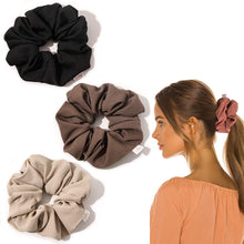将图片加载到图库查看器，Scrunchies Hair Ties Big Large Scrunchie for Girls Women Thick Hair Cute Hairties Jumbo Scrunchy For Thick Curl Hair No Crease Hair Accessories Soft Ropes Ponytail Holder No Hurt Your Hair (Black Brown Beige Brick-red) - Ivyu Beauty
