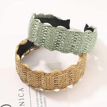 Load image into Gallery viewer, Ivyu Headbands Women Hair Head Bands - Rattan Summer Straw Head Bands for Girls Cute Wide Raffia Woven Hair Bands for Women’s Hair Rattan Hairbands Tan Beauty Product Beech Hair Accessories - Ivyu Beauty
