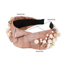 Load image into Gallery viewer, Ivyu Headbands for Women Head Bands - 3 Knotted Pearl Headband Diademas Para Mujer De Moda Hair Accessories Hairbands for Girls No Slip Fashion Cute Top Knot Headband Gift for Women Black Pink Gold - Ivyu Beauty
