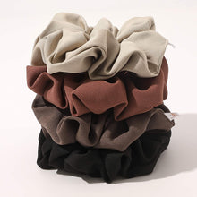 将图片加载到图库查看器，Scrunchies Hair Ties Big Large Scrunchie for Girls Women Thick Hair Cute Hairties Jumbo Scrunchy For Thick Curl Hair No Crease Hair Accessories Soft Ropes Ponytail Holder No Hurt Your Hair (Black Brown Beige Brick-red) - Ivyu Beauty

