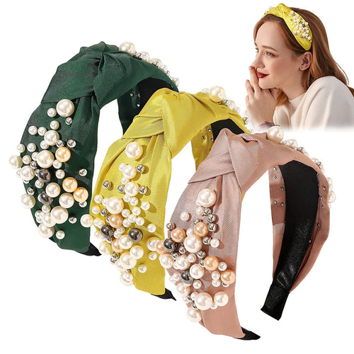 Fashion Pearl Knotted Headbands for Women - Wide No Slip Diademas Para Mujer De Moda 2025 Head Bands Large Accessories Gift for Girl - Ivyu Beauty