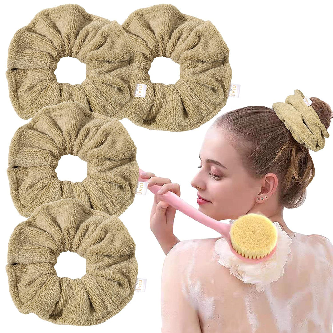 Ivyu Microfiber Hair Drying Scrunchies Towels Fiber - Buns Large Scrunchie for Curl Hair for Bed Pool Shower Warp Wet Anti Frizz Hair Products Absorbent Fast Terry Cloth Scrunchy Gifts For Women Girls - Ivyu Beauty