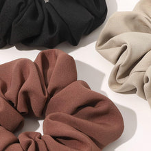 将图片加载到图库查看器，Scrunchies Hair Ties Big Large Scrunchie for Girls Women Thick Hair Cute Hairties Jumbo Scrunchy For Thick Curl Hair No Crease Hair Accessories Soft Ropes Ponytail Holder No Hurt Your Hair (Black Brown Beige Brick-red) - Ivyu Beauty
