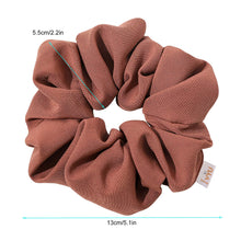将图片加载到图库查看器，Scrunchies Hair Ties Big Large Scrunchie for Girls Women Thick Hair Cute Hairties Jumbo Scrunchy For Thick Curl Hair No Crease Hair Accessories Soft Ropes Ponytail Holder No Hurt Your Hair (Black Brown Beige Brick-red) - Ivyu Beauty
