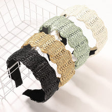 Load image into Gallery viewer, Ivyu Headbands Women Hair Head Bands - Rattan Summer Straw Head Bands for Girls Cute Wide Raffia Woven Hair Bands for Women’s Hair Rattan Hairbands Tan Beauty Product Beech Hair Accessories - Ivyu Beauty
