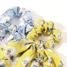 将图片加载到图库查看器，Hair Scarf Scrunchies Ties - 12 Pcs Scrunchy for Women Girls Chiffon Floral Bow Ribbon Scrunchy with Tails or Thick Curl Hair No Crease Hair Bands Ponytail Holder Scrunchie 2 in 1 Vintage Accessories
