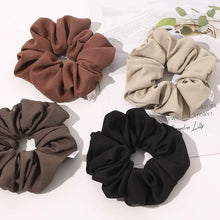 将图片加载到图库查看器，Scrunchies Hair Ties Big Large Scrunchie for Girls Women Thick Hair Cute Hairties Jumbo Scrunchy For Thick Curl Hair No Crease Hair Accessories Soft Ropes Ponytail Holder No Hurt Your Hair (Black Brown Beige Brick-red) - Ivyu Beauty
