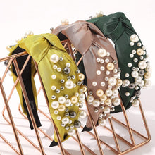 将图片加载到图库查看器，Fashion Pearl Knotted Headbands for Women - Wide No Slip Diademas Para Mujer De Moda 2025 Head Bands Large Accessories Gift for Girl - Ivyu Beauty
