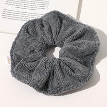 将图片加载到图库查看器，Ivyu Microfiber Hair Drying Scrunchies Towels Fiber - Buns Large Big Scrunchie for Curl Hair for Bed Pool Shower Warp Wet Hair Drying Product Absorbent Fast Terry Cloth Scrunchy For Women Girls Gray - Ivyu Beauty
