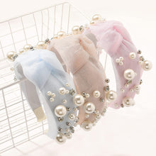 Load image into Gallery viewer, Ivyu Headbands Knotted 3 Pearl Headband Pink Blue Beige - Ivyu Beauty
