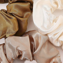 将图片加载到图库查看器，Scrunchies Hair Ties Silk Satin Scrunchy - Hair Elastics Bands Ponytail Holder Pack of Neutral Scrubchy Hair Accessories Women Girls - Ivyu Beauty
